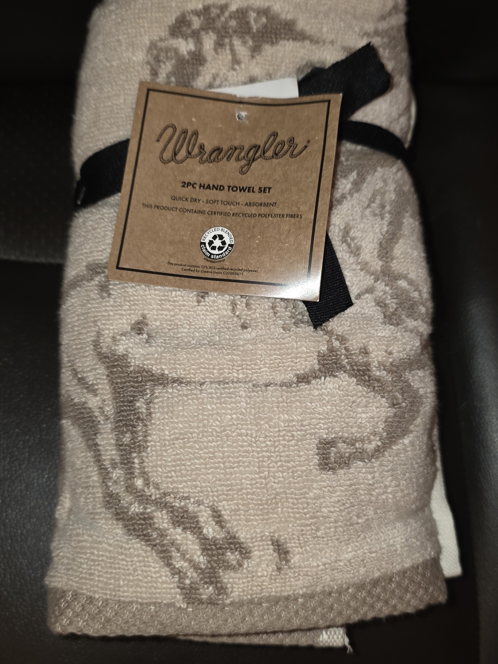Wrangler Beige and Brown Decorative Hand Towels